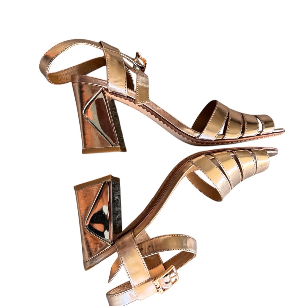 Tory Burch Metallic Strappy Heels Size 8.5 - Picture 3 of 16